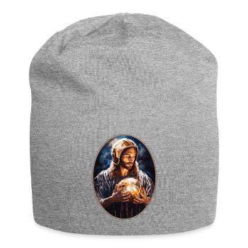 Jesus Snuggling Football Helmet T Shirt, - Jersey Beanie - heather grey - Front