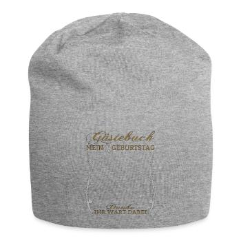 70th Birthday Man and Woman Guestbook - Jersey Beanie - heather grey - Front