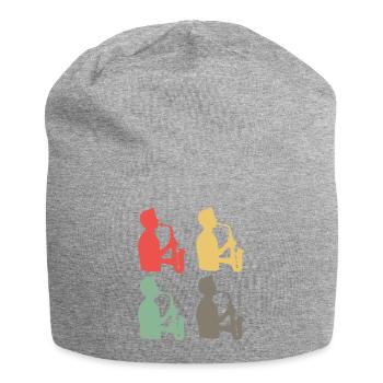Farbenfrohe Saxophonisten Band - Geschenk - Jersey-Beanie - Grau meliert - Vorne