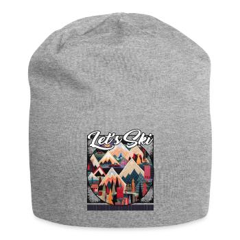 Let’s Ski Patchwork Ski Memories Quilted - Jersey Beanie - heather grey - Front