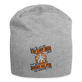 I Just Want To LARP LARPing Weapons Armor - Jersey Beanie - heather grey - Front