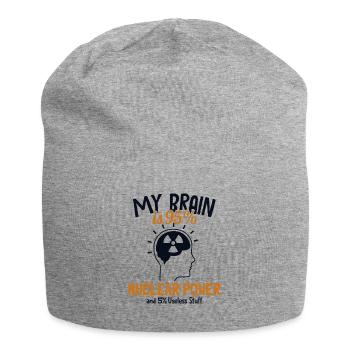 Mein Gehirn besteht zu 95% aus Kernkraft Uran Kernkraft - Jersey-Beanie - Grau meliert - Vorne