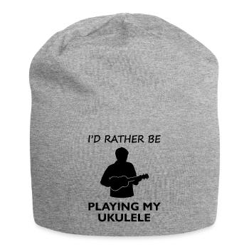 Wunsch Ukulele Spielzeit Glücksmoment - Jersey-Beanie - Grau meliert - Vorne