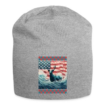 Ondulé drapeau américain océan Woodland Camo saut - Bonnet en jersey - gris chiné - Devant