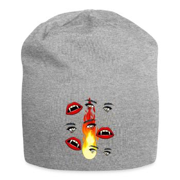 Halloween Vampir Girl Fantasy Horror Dark - Jersey-Beanie - Grau meliert - Vorne