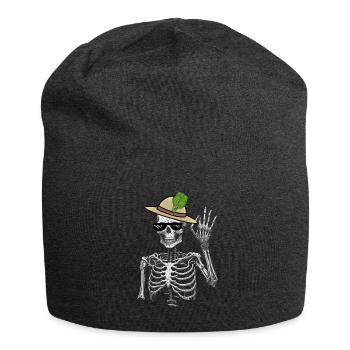 Skelett Gärtner Spinat Gärtnern Mime Vegetarier - Jersey-Beanie - Anthrazit - Vorne