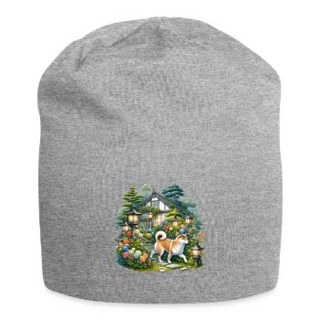 Shiba Inu Hund Cottagecore Zen Garten Cottagecore - Jersey-Beanie - Grau meliert - Vorne