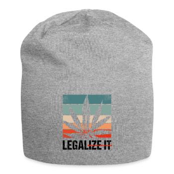 Retro Legalize it - Cannabis Gesetz Weed - Jersey-Beanie - Grau meliert - Vorne