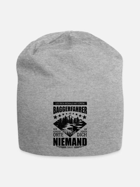 Leg dich nicht mit einem Baggerfahrer an - Spruch - Jersey-Beanie - Grau meliert