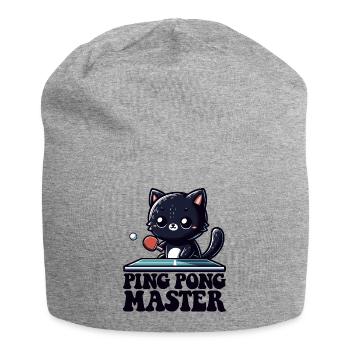 Ping Pong Master Katze Black Cat Dad Outfit - Jersey Beanie - heather grey - Front