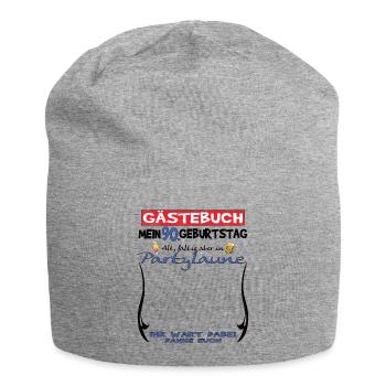 90th Birthday Man and Woman Guestbook - Jersey Beanie - heather grey - Front