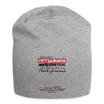 90th Birthday Man and Woman Guestbook - Jersey Beanie - heather grey - Front
