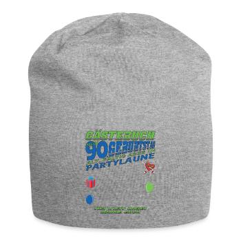 90th Birthday Man and Woman Guestbook - Jersey Beanie - heather grey - Front