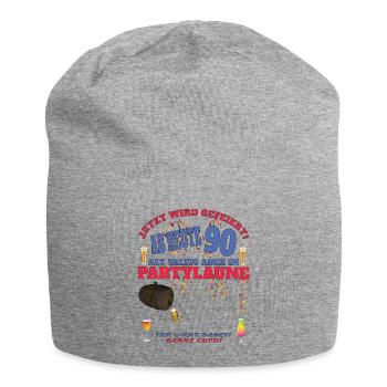 90th Birthday Man and Woman Guestbook - Jersey Beanie - heather grey - Front