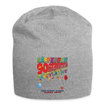 90th Birthday Man and Woman Guestbook - Jersey Beanie - heather grey - Front
