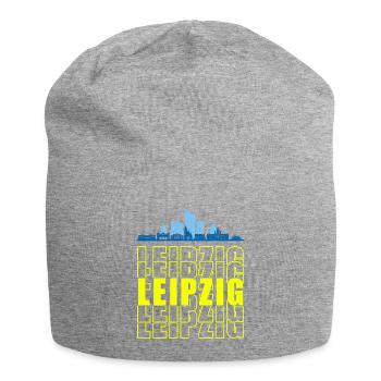Trade Fair City Leipzig Saxony Silhouette Skyline - Jersey Beanie - heather grey - Front