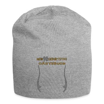 90th Birthday Man and Woman Guestbook - Jersey Beanie - heather grey - Front