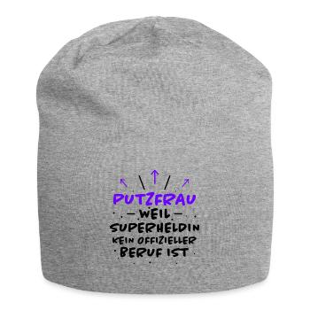 Putzfrau Spruch Reinigungskraft Putzfrau Geschenk - Jersey-Beanie - Grau meliert - Vorne