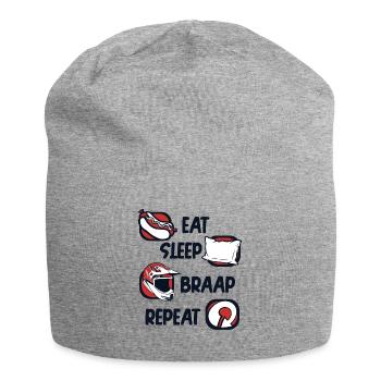 Eat Sleep Braap Repeat Supermoto Motorcycle - Jersey Beanie - heather grey - Front