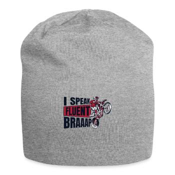 Ich spreche fließend Braaap Motorradrennen Supermoto - Jersey-Beanie - Grau meliert - Vorne