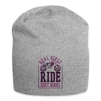 Echte Mädchen fahren Dirtbikes Supermoto Motorrad - Jersey-Beanie - Grau meliert - Vorne