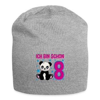 Acht Jahre – Pandastarker Tag - Jersey-Beanie - Grau meliert - Vorne