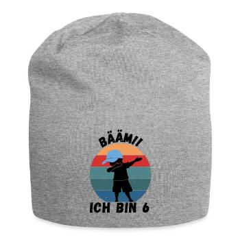 6. Geburtstag - BÄÄM, Junge mit DAB Tanz - Jersey-Beanie - Grau meliert - Vorne