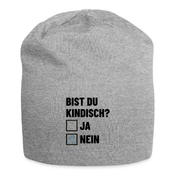 Bist du kindisch? Ankreuzen - Pimmel - Jersey-Beanie - Grau meliert - Vorne