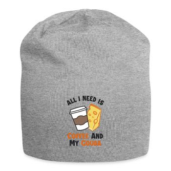 Le café et mon gouda Maker Queso Cheesemonger - Bonnet en jersey - gris chiné - Devant