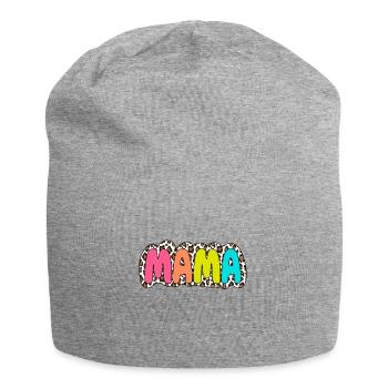 Mama bunt Leopard Retro Mama Muttertag - Jersey-Beanie - Grau meliert - Vorne