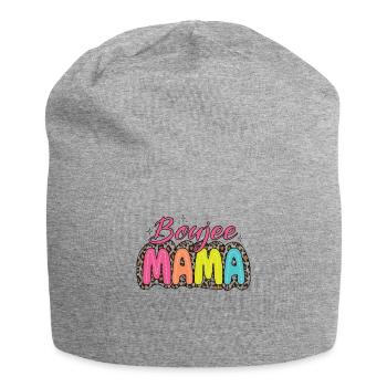 Boujee Mama bunt Leopard Retro Mama - Jersey-Beanie - Grau meliert - Vorne