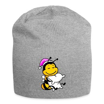 Bee Tired Sleep Off Sleeping Girl - Jersey Beanie - heather grey - Front