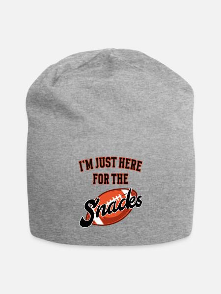 Football Geschenk I'm just here for the snacks - Jersey-Beanie - Grau meliert