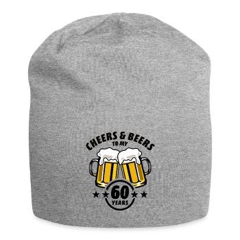 Cheers & Beers to my 60 years - 60th birthday - Jersey Beanie - heather grey - Front