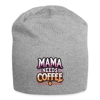 Mama braucht Kaffee - Jersey-Beanie - Grau meliert - Vorne