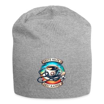 Art humoristique du café avec motif de premiers secours - Bonnet en jersey - gris chiné - Devant