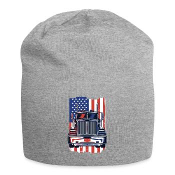 Truck American Flag Trucker Truckie Legends Truck - Jersey Beanie - heather grey - Front