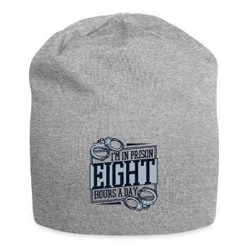 Ich bin acht Stunden am Tag im Gefängnis. Korrekturen - Jersey-Beanie - Grau meliert - Vorne