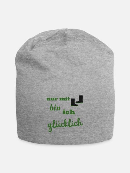 Gummistiefel Outdoor Draußen Garten und Feld Motiv - Jersey-Beanie - Grau meliert
