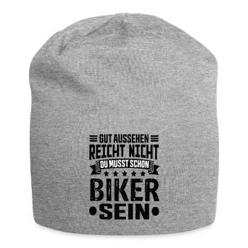 Biker Motorrad Motorradfahrer Zweirad Biker Spruch - Jersey-Beanie - Grau meliert - Vorne
