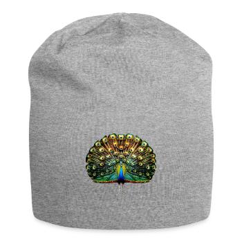 Peacock Blue Peacock Peacock Wheel Peacock Wheel Peacock Wheel - Jersey Beanie - heather grey - Front