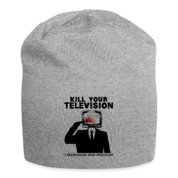 Lavage de cerveau Tuez votre télé Fake News Portest - Bonnet en jersey - gris chiné - Devant