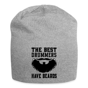 The best drummers have beards Drums - Jersey Beanie - heather grey - Front