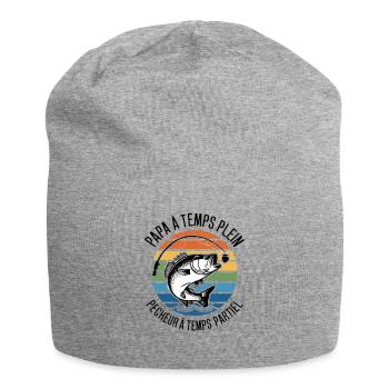 Father's Day Part-Time Fisherman Dad Gift - Jersey Beanie - heather grey - Front