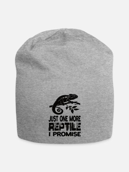 Just One More Reptile I Promise Reptilen Echse - Jersey-Beanie - Grau meliert