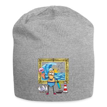 Erdnuss witzig Urlaubsreif Pleite Zuhause Ferien - Jersey-Beanie - Grau meliert - Vorne