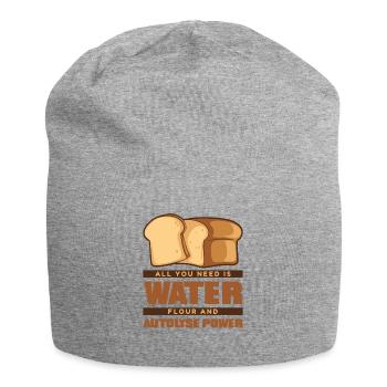 Wasser Mehl Und Autolyse Power Brot Teig Liebhaber - Jersey-Beanie - Grau meliert - Vorne