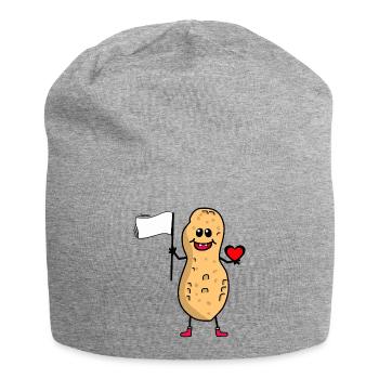Cacahuète Drapeau de la paix de la paix Amis de la paix - Bonnet en jersey - gris chiné - Devant