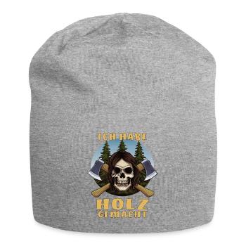 SKULL AXE I MADE WOOD - Jersey Beanie - heather grey - Front
