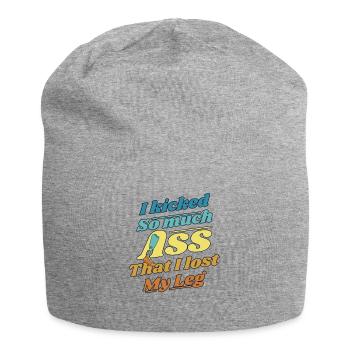 Kicked So Much Ass That I Lost My Leg User Leg - Jersey Beanie - heather grey - Front